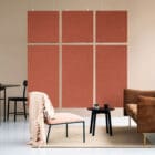 Dezibel Dividers on the wall on display in an office