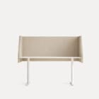 Dezibel Table Bevveled Product Image from the front in white