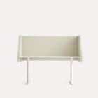 Dezibel Table Bevveled Product Image from the front in white