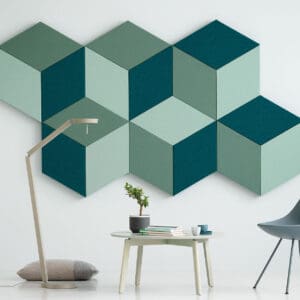 Fazett Wall Absorbers on a wall in a bright airy workplace