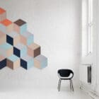 Various colour Fazett Wall Absorbers on a wall in a bright airy workplace