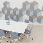 Fazett Wall Absorbers on a wall in pattern in a bright airy workplace