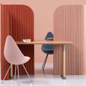 Focus Floor Screen behind desks in an office