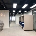 JDD Bob pods as workspace meeting pods in a large warehouse style office