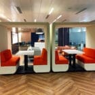 JDD Bob pods in use in a workspace as workspace meeting pods