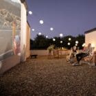 Smarter Surfaces Outdoor Projector Screen Paint in action at an outdoor cinema
