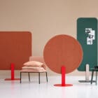 Multiple Skog Floor Screens in an office with tables