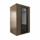 Studiobricks One sound isolation booth in brown is Compact, adaptable and loved by voiceover artists, narrators and musicians around the world.