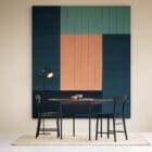 Timber Wall Absorber  with table and chairs
