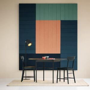 Timber Wall Absorber with table and chairs