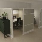 Tone cabinets  absorbing sound in an office environment