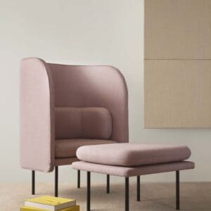 Tune pouf being use with a chair