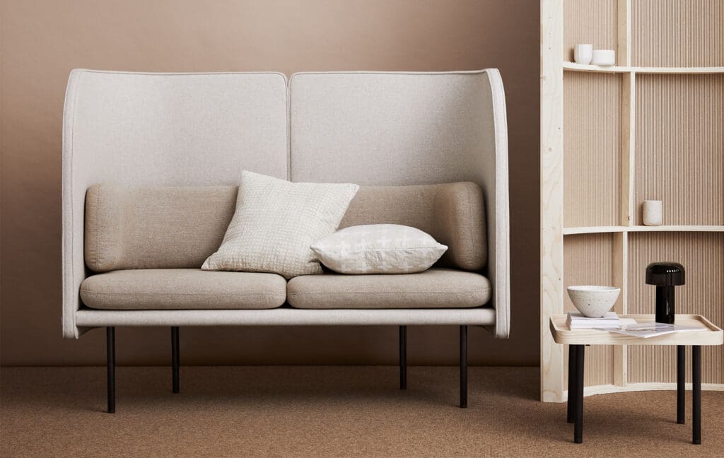 Tune Sofa in a light colour in an office setting