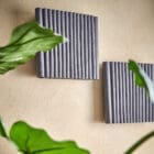 The HEY-SIGN wall module wave square product shot on a wall in an office