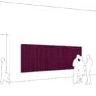HEY-SIGN wall module wave in upright format product shot with examples of size against people