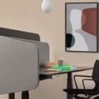 Zermatt Table Screen in an office with a chair and table