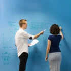Clear Whiteboard Paint from Smarter Surfaces being used in an office