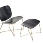 Miller Lounge Chair and Ottoman by Functionals side view in black