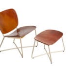 Miller Lounge Chair and Ottoman by Functionals side view in brown