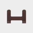 Quattro wall coat rack by Functionals with two or three double hooks made of epoxy coated steel