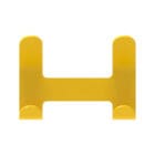 Quattro wall coat rack by Functionals in yellow with two or three double hooks made of epoxy coated steel