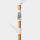 Slide G Wood coat stand with single column and close up of hooks