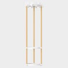  Sticks Round is an open design with twelve double hooks. The crown, umbrella holder and base are made from aluminium and finished with white textured varnish