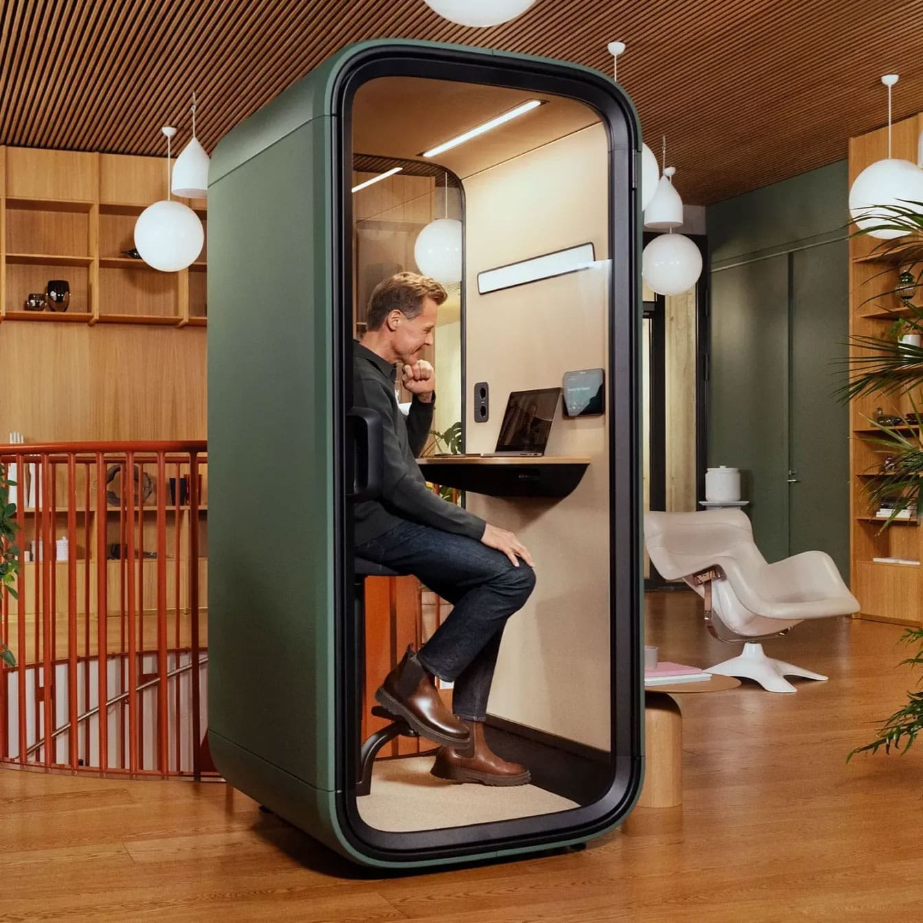 6704a26bf46c7fd885276be6 67049f11571b744eb15f86c6 framery one compact office phone booth at fiskars lounge 1344x1344 1
