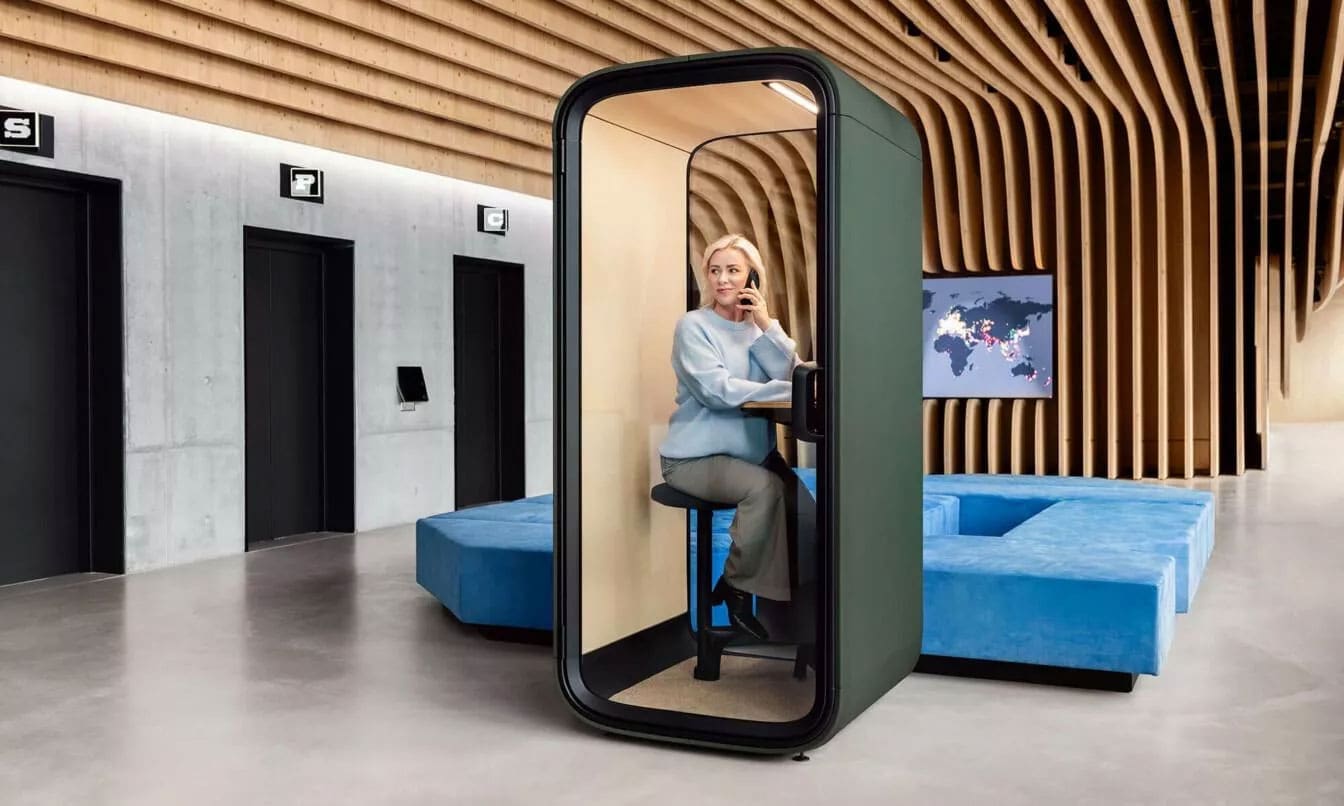 6704a26bf46c7fd885276beb 6704a0425ae1c69344a8c0ab framery one compact office phone booth at supercell 1344x806 1
