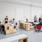 Bene Pixel Box and Rack together being used as storage