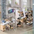 Bene Pixel Box and Rack together being used in an open plan workspace and office