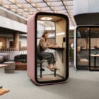 Framery One in Blush in an office setting