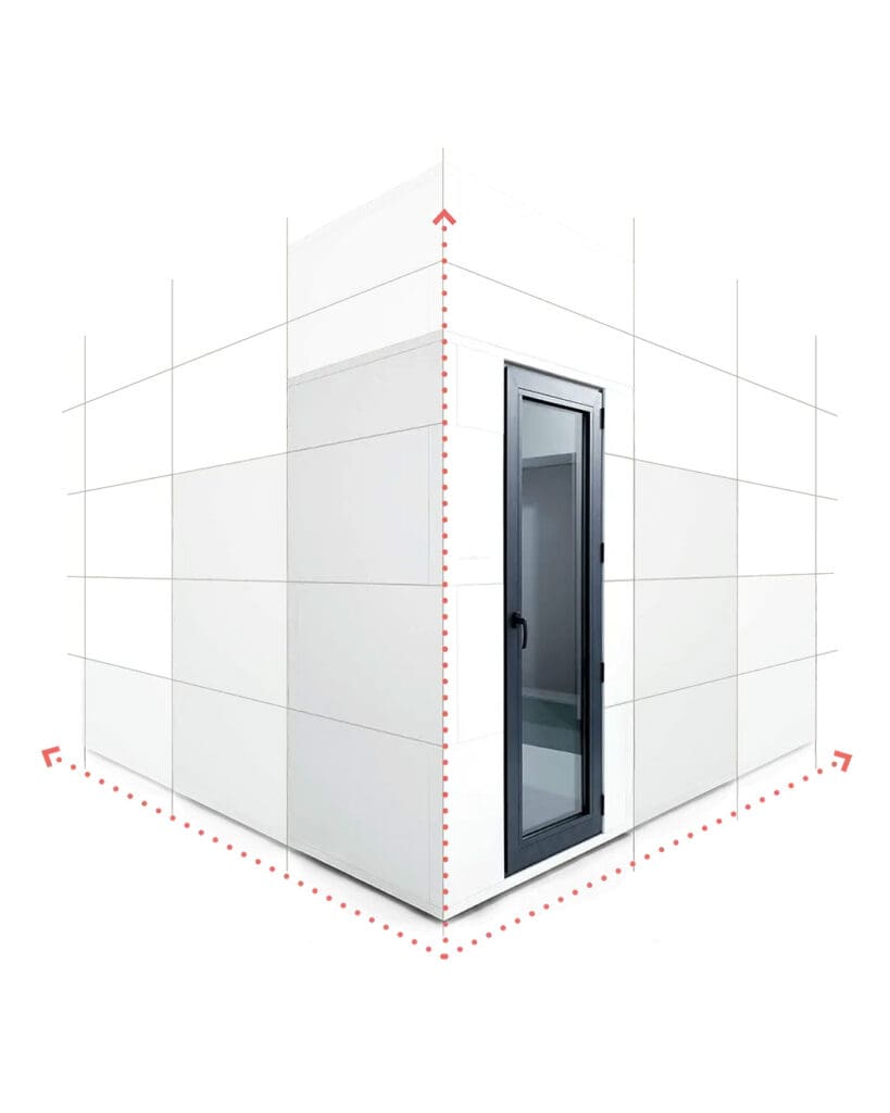 Studiobricks Custom exterior shown in a blueprint with arrows