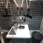 Studiobricks Podcast Duo inside showing table and mic placement