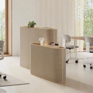 giro mobile room divider in a bright airy room