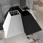 Pyramid Enclave Acoustic Lighting in black and white