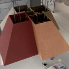 Pyramid Enclave Acoustic Lighting in earthy colours