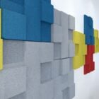 Urban Acoustic Panels and tiles up close in a side view
