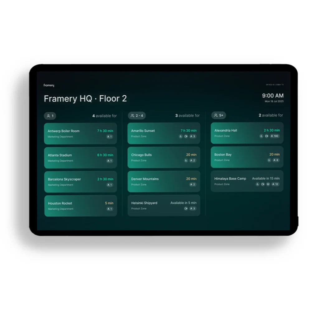 Framery Space Overview