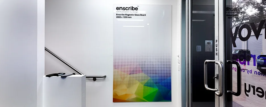 Enscribe Magnetic Whiteboard on show in the Envoy office